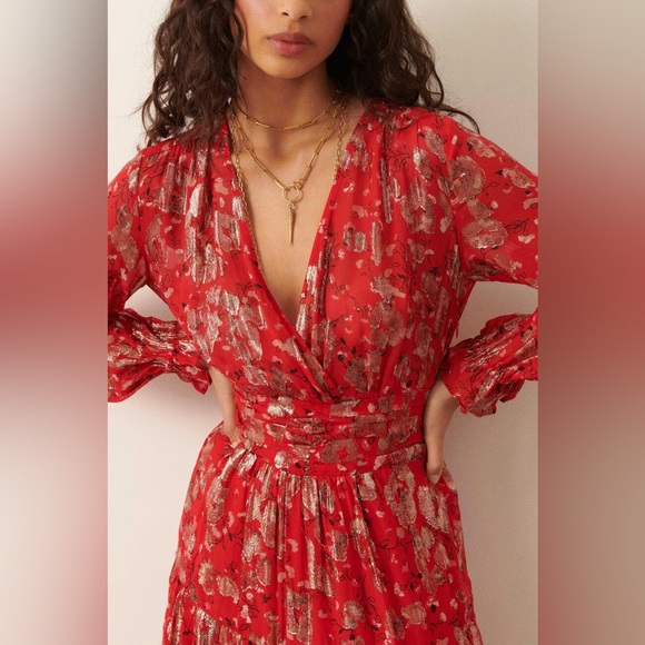 Ba&sh Tilane Red Dress. - Picture 2 of 3